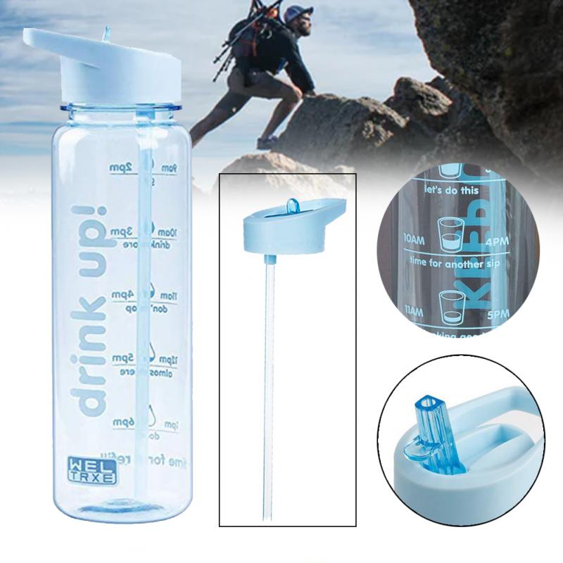 720ml Drinking Large Capacity Non Toxic Water Bottle Outdoor Sports With Time Tracker Camping Hiking Drink Bottle