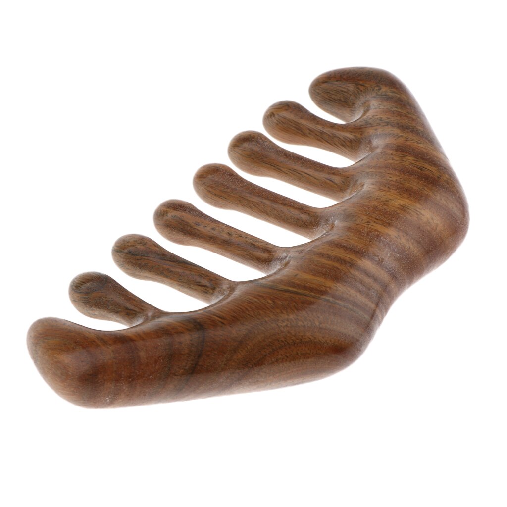 Seamless Handmade Anti-Static Wide Teeth Natural Green Sandalwood Massage Detangling Hair Comb