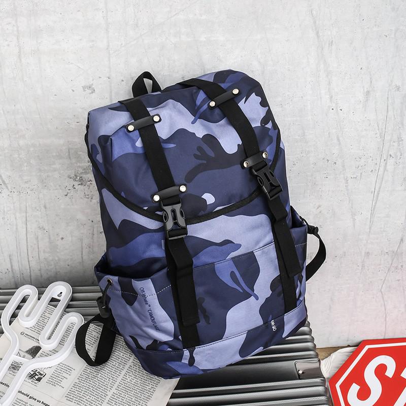 Unisex waterdichte laptoprugzak antidiefstal reistas damesrugzak grote schooltassen voor tienermeisjes mochila: Camouflage donkerblauw