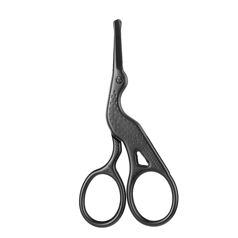 Facial Hair Scissors Rounded Stainless Steel Mustache Nose Hair Beard Eyebrows Eyelashes Trimming Clippers: Red