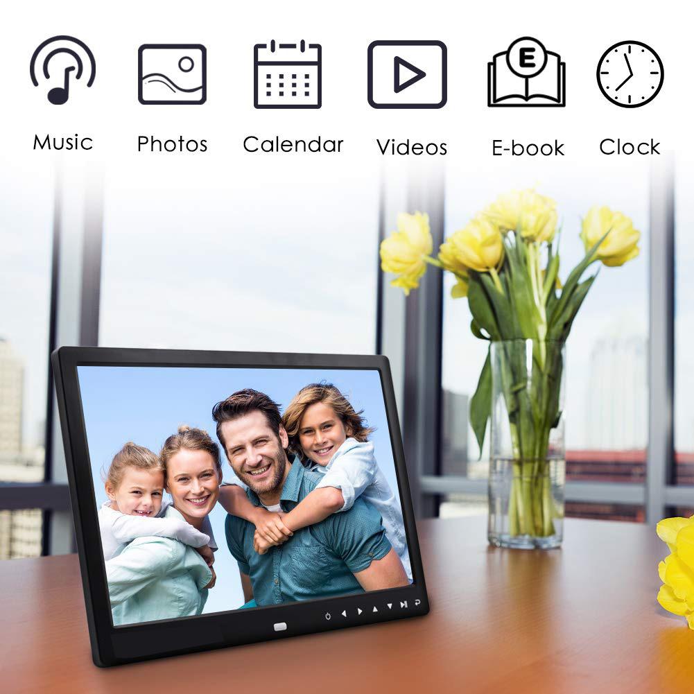 1080P HD Digital Photo Frame Remote Control Support 32G SD USB for Pictures Videos Digital Photo Frame
