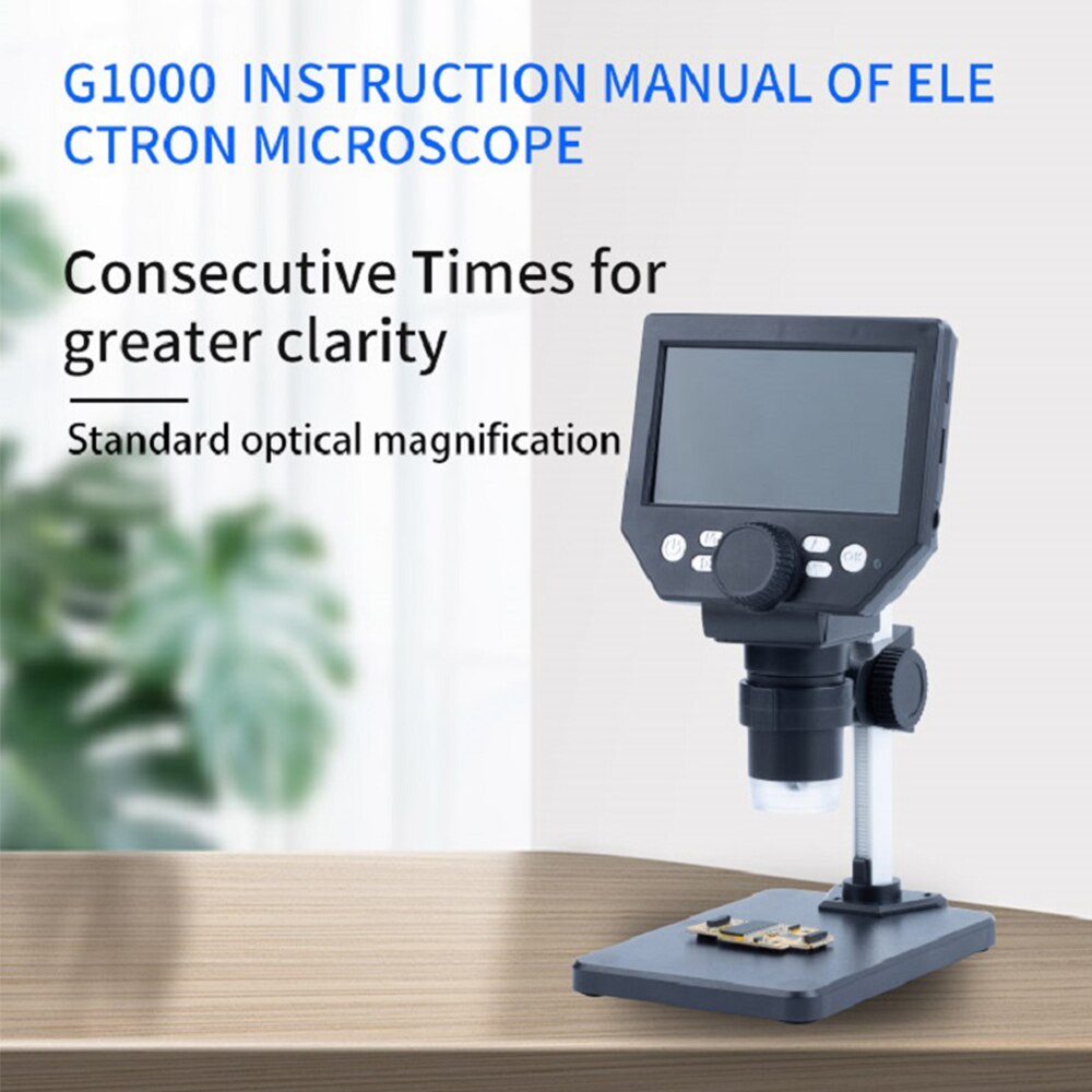 G1000 Digital Electronic Microscope 4.3" 8MP 1000X Amplification Magnifier Microscopes Digital Microscopio Trinocular Continuous