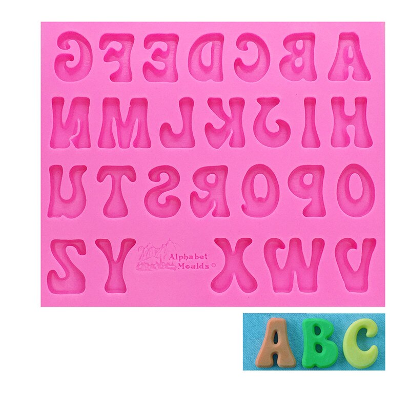 3D Hoofdletters Silicone Mold Alfabet Chocolade Fondant Mallen Fondant Taart Decoreren Gereedschappen Suikerpasta Candy Mallen: 9850