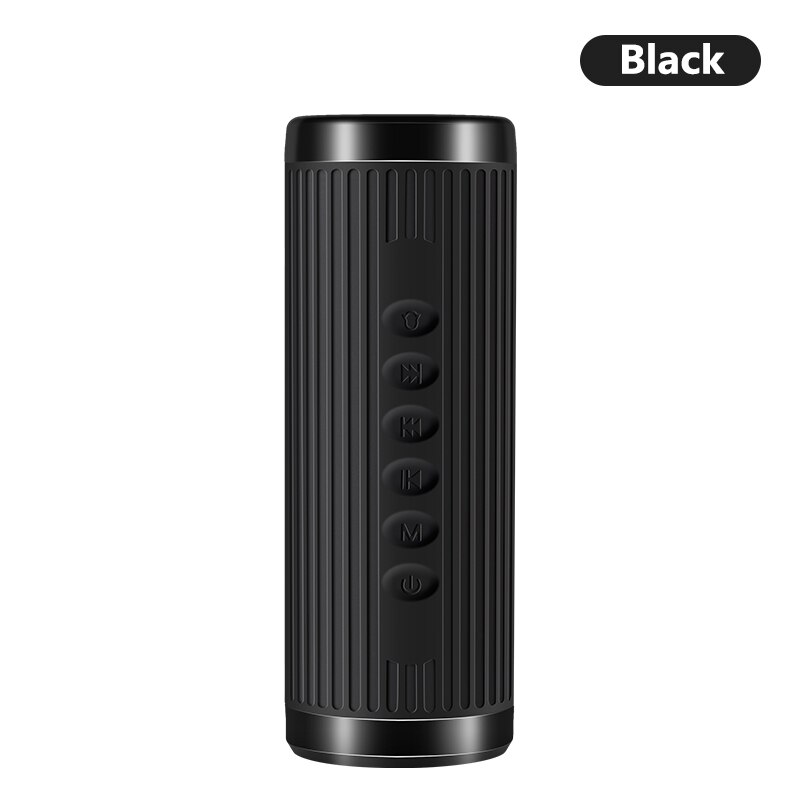 X3 LED Bicycle Bluetooth Speaker Powerful Outdoor Portable Wireless Column Boombox Hands Free+Power Bank+Flashlight+Bike Mount: Black