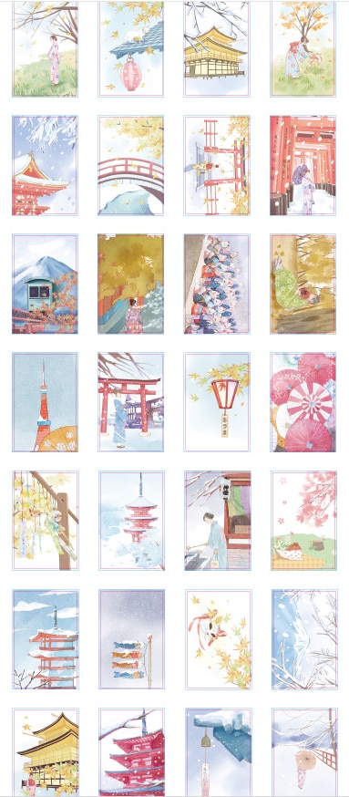 52mm x 80mm cartão lomo do cartão do papel do alimento da flor (1 pacote = 28 peças)