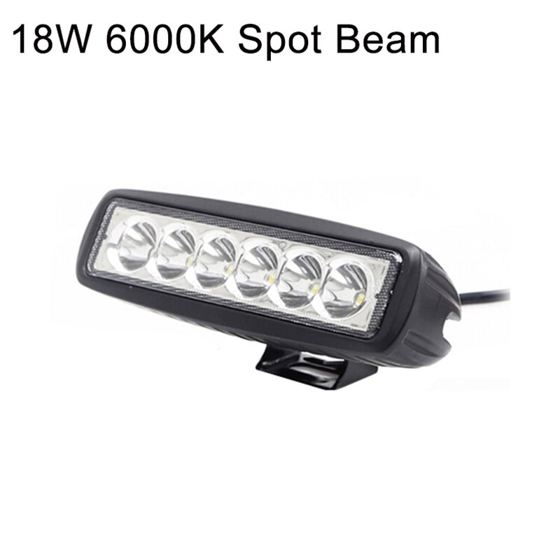 1 Pcs Ecahayaku 6 Inch Led Licht Bar 12V-30V 18W Waarschuwing Verlichting IP67 Led spotlight Motorcycle Offroad 4X4 Atv Trekker