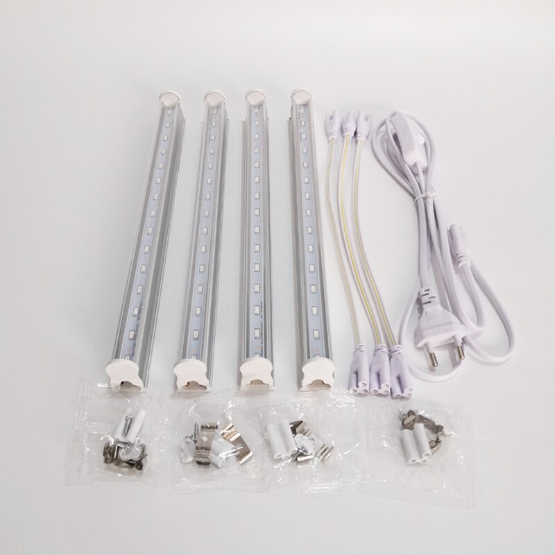 High lumens LED growing lamp with EU/US plug power cable,T5 grow lights widely used for indoor plants vegetable aquarium etc.: 4 pieces lamps / EU