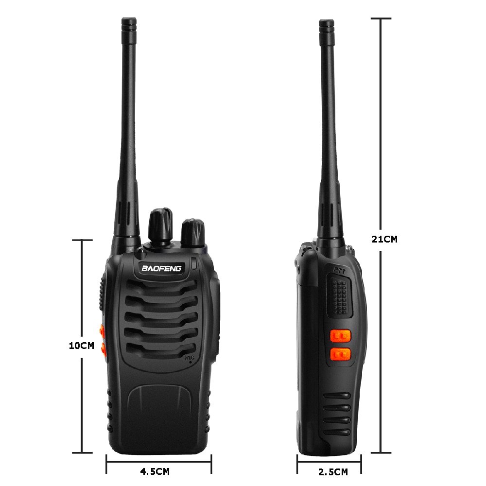 2 Stuks Baofeng Handheld 5W BF-888S Walkie Talkie Draagbare Radio Station 888S Uhf 400-470 Mhz 16CH bf 888S Comunicador Zender