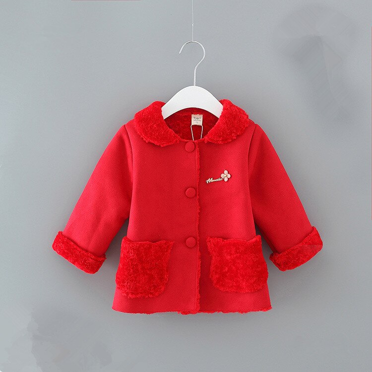 england stil spedbarn baby jenter julejakker yttertøy smålåve låve klær baby jakker jakker 0-2y: Rød / 12m