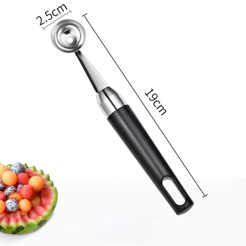 Stainless Steel Watermelon Slicer Cutter Peeler Carving Knife Vegetable Fruit Tools Kitchen Accessories Watermelon Spoon WQQB66: Small ball shape