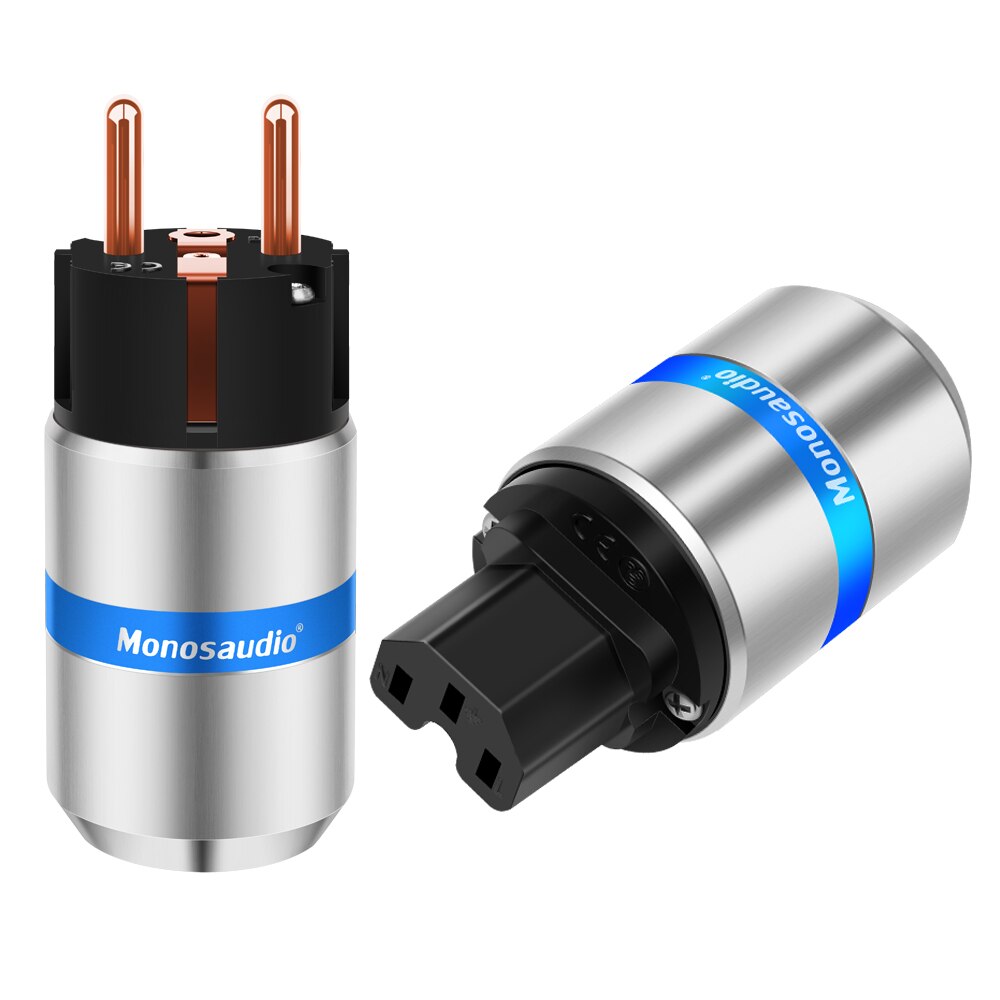 E106/F106 Pure Copper EU Plug Type Schuko Power Plug 99.998% Pure Copper Schuko Power Connector HI FI Power Cable