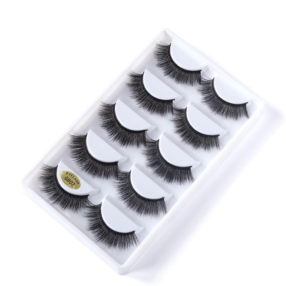 5 Pairs Dramatic Mink Lash Soft Light Weight Long Eyelashes Beauty Makeup Full Strip Lashes Crisscross Volume False Eyelash: SM-G802