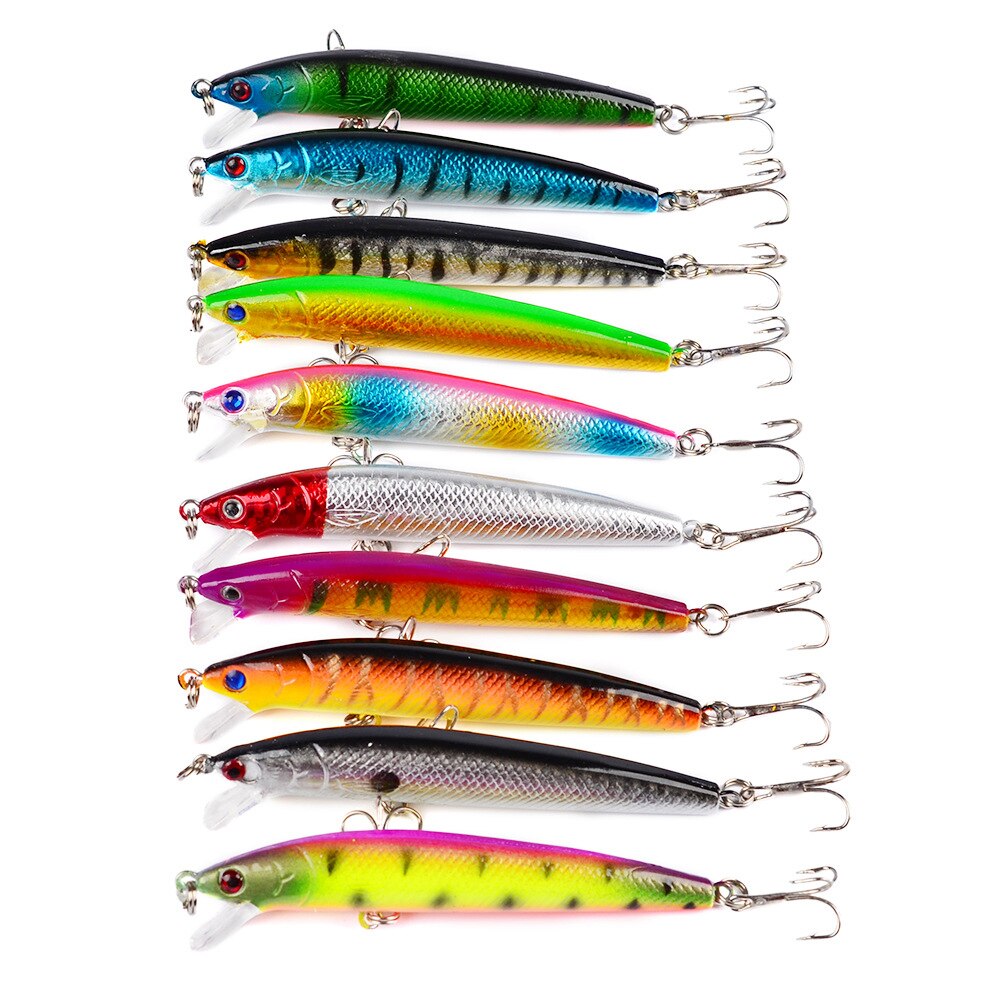 10 Stks/partij Kunstaas Classic Stijl Minnow Visaas Visgerei Vissen Lokken Set Outdoor Pesca XA240G