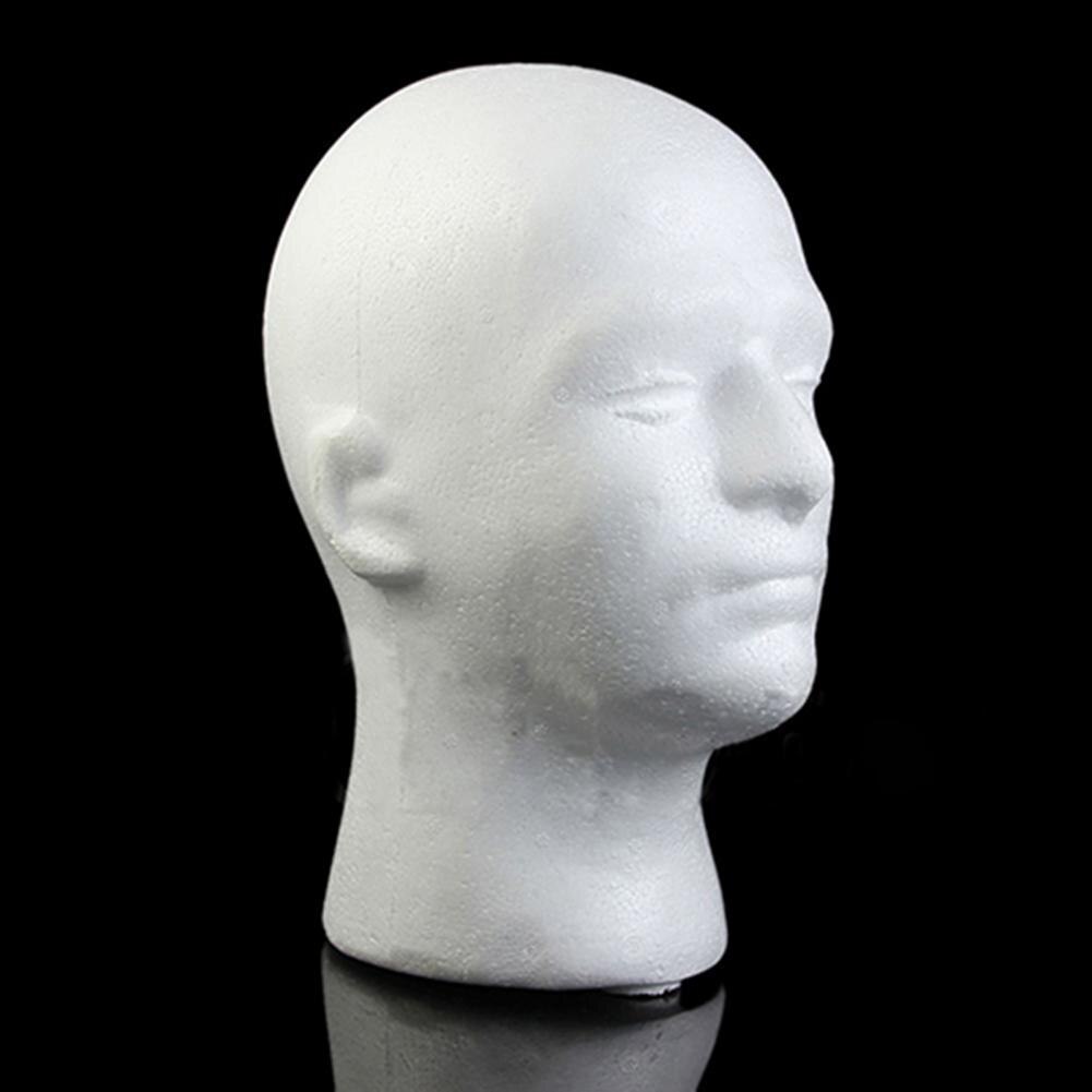 Modelo de cabeza de hombre, espuma duradera de poliestireno resistente, ligera, soporte para pelucas para exposición