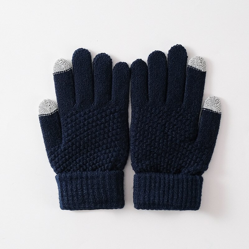 Winter neue wolle touchscreen handschuhe, Schüler verdickt erwachsene handschuhe, draussen jacquard gestrickte handschuhe, damen Finger handschuhe: C