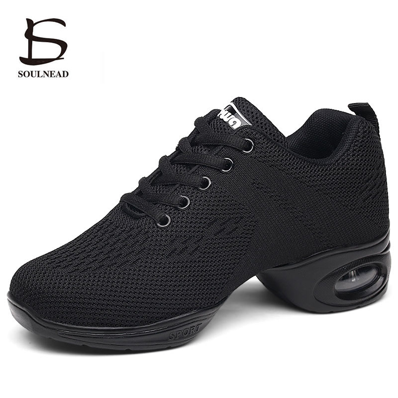 Zapatillas de deporte de malla tejida para mujer, zapatos de Zapatos de Baile de Jazz Danza moderna, para primavera y verano, para deportes al aire libre