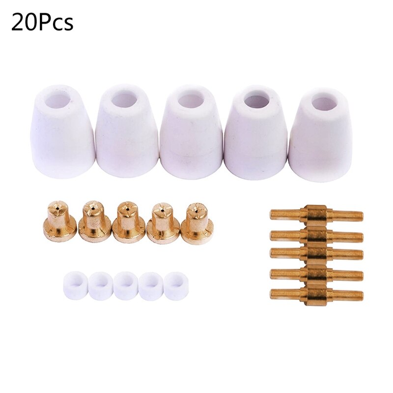 Lot De 65 Consommables Pour Coupeur Plasma - Buses, électrodes, Protections Céramique Pour Torche Mitech, Chiry, Etc.