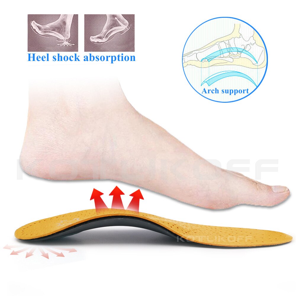 KOTLIKOFF semelle orthopédique en cuir pour pieds plats soutien de la voûte plantaire chaussures orthopédiques semelles intérieures pour pieds hommes et femmes jambe de boeuf