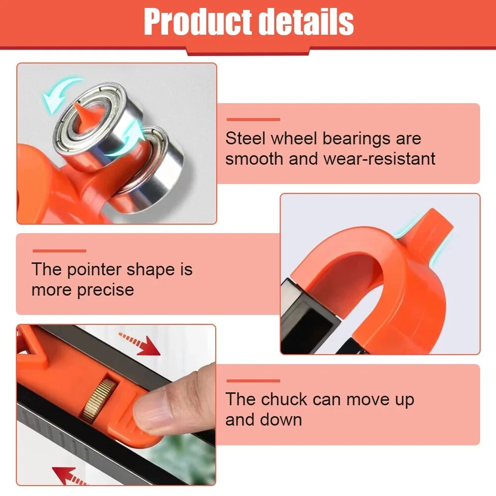 Profile Scribing Ruler Contour Gauge with Lock Adjustable Locking Precise Woodworking Measuring Gauge Profile Duplicator