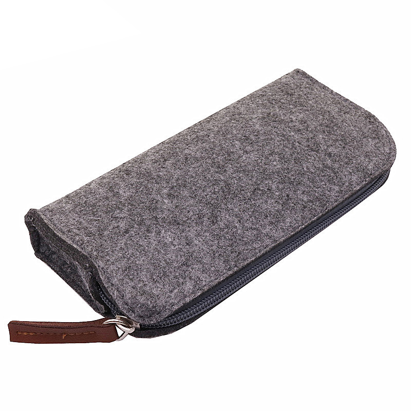 Felt pencil case Fountain pen apple pencil case Ballpoint pen cute pencil cases Gel pen chool pencil case kawaii pencil case: Dark gray