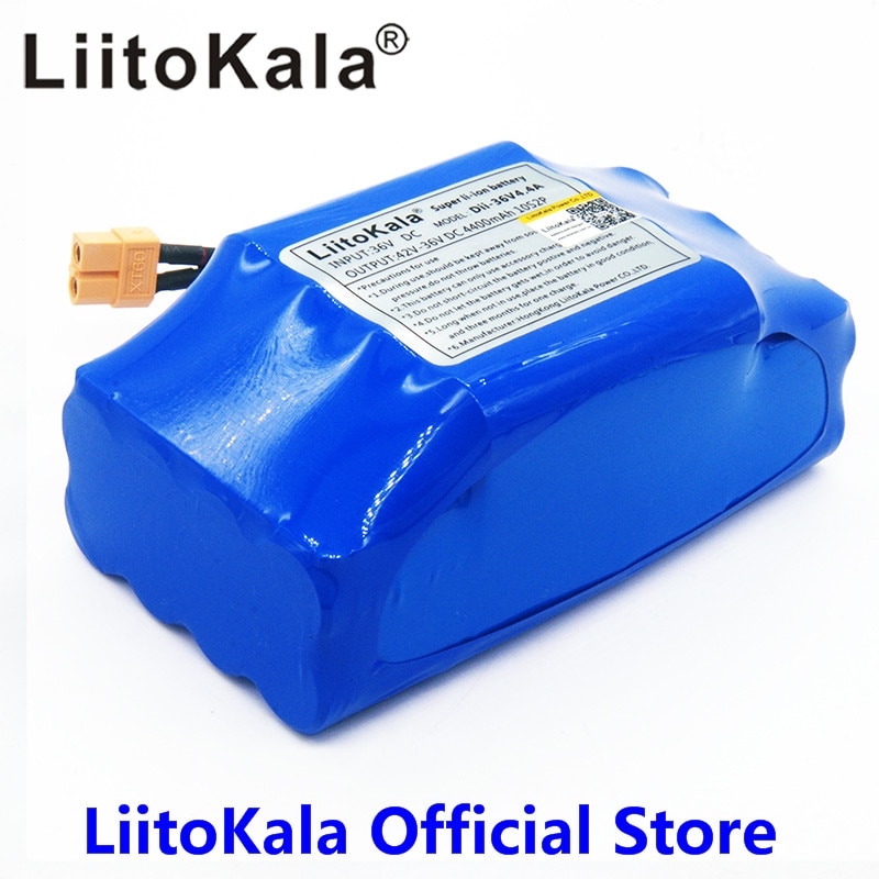 Liitokala 36v genopladelig li-ion batteripakke 4400 mah 4.4ah li-ion celle til elektrisk selvbalancerende scooter hoverboard encykel