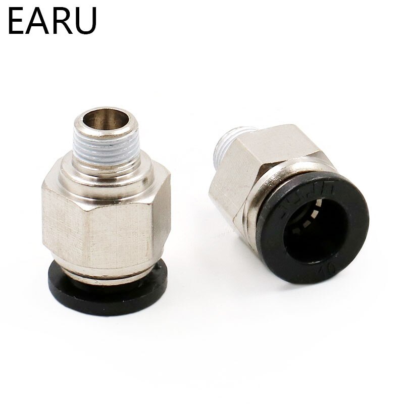 1/8'' 1/4'' 3/8'' 1/2'' Male-4 6 8 10 12mm Straight Push in Fitting Pneumatic Push to Connect Air Adapter Plug Socket Connector