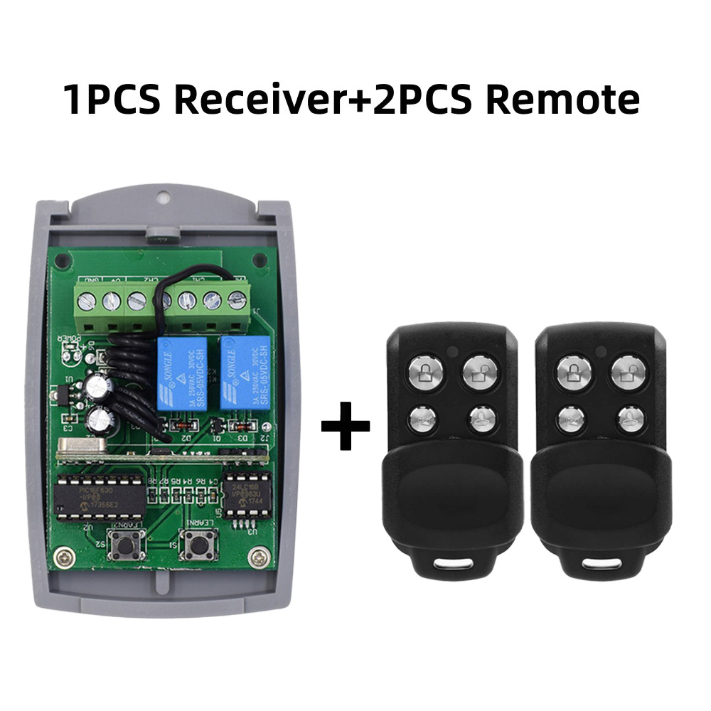 Universal Garage Door Remote Control Receiver 2CH For ERREKA ACM DEA DOORHAN AT-4 MOTORLINE DITEC 433mhz Fixed Rolling Code: PURPLE