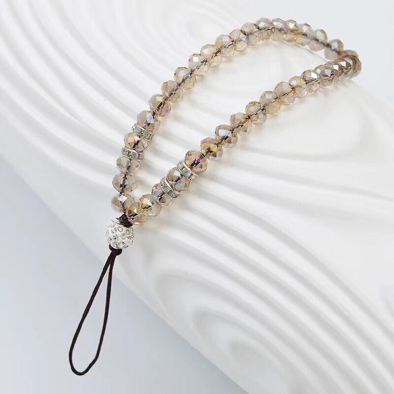 Luxury Crystal Mobile Phone Straps Lanyards For Keys Bling Diamond Hand Wrist Strap Rope Cord Holder Lanyard For Phones: Gold