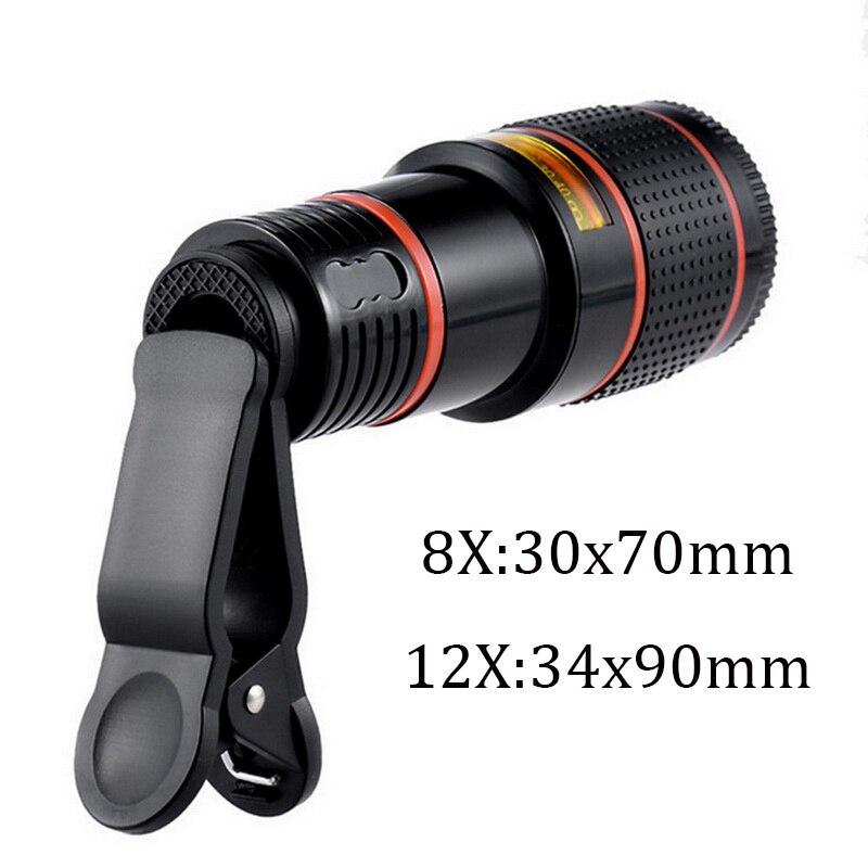 DIDIHOU Clip-on 8X/12X Tele Camera Lens Kit Voor Universele Mobiele Telefoon Slimme Telefoon Lens Optische Zoom externe Lens