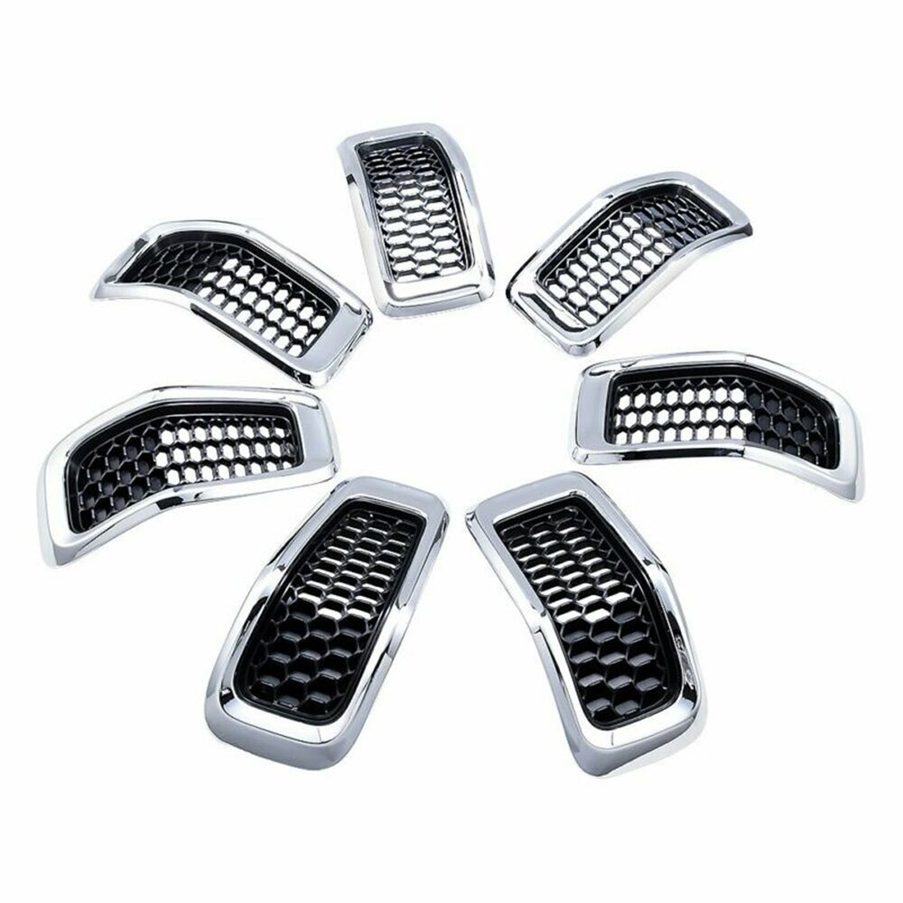 7Pcs Grill Insert Voor Jeep Cherokee Honingraat Mesh Chrome Trim Abs Vervangende Onderdelen Nuttig