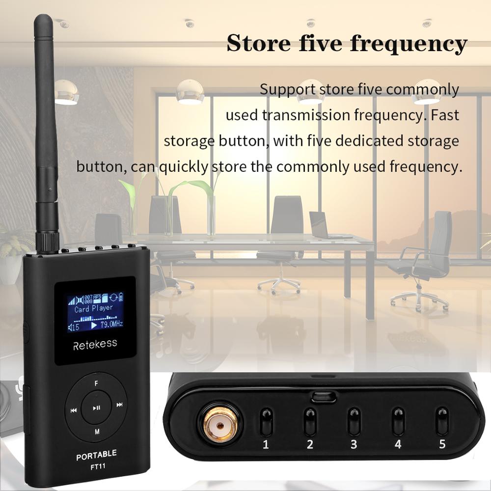 RETEKESS 0.3W FM Transmitter Handheld MP3 Broadcast Radio Transmitter Portable For Car Meeting Tour Guide System Outdoor Camping