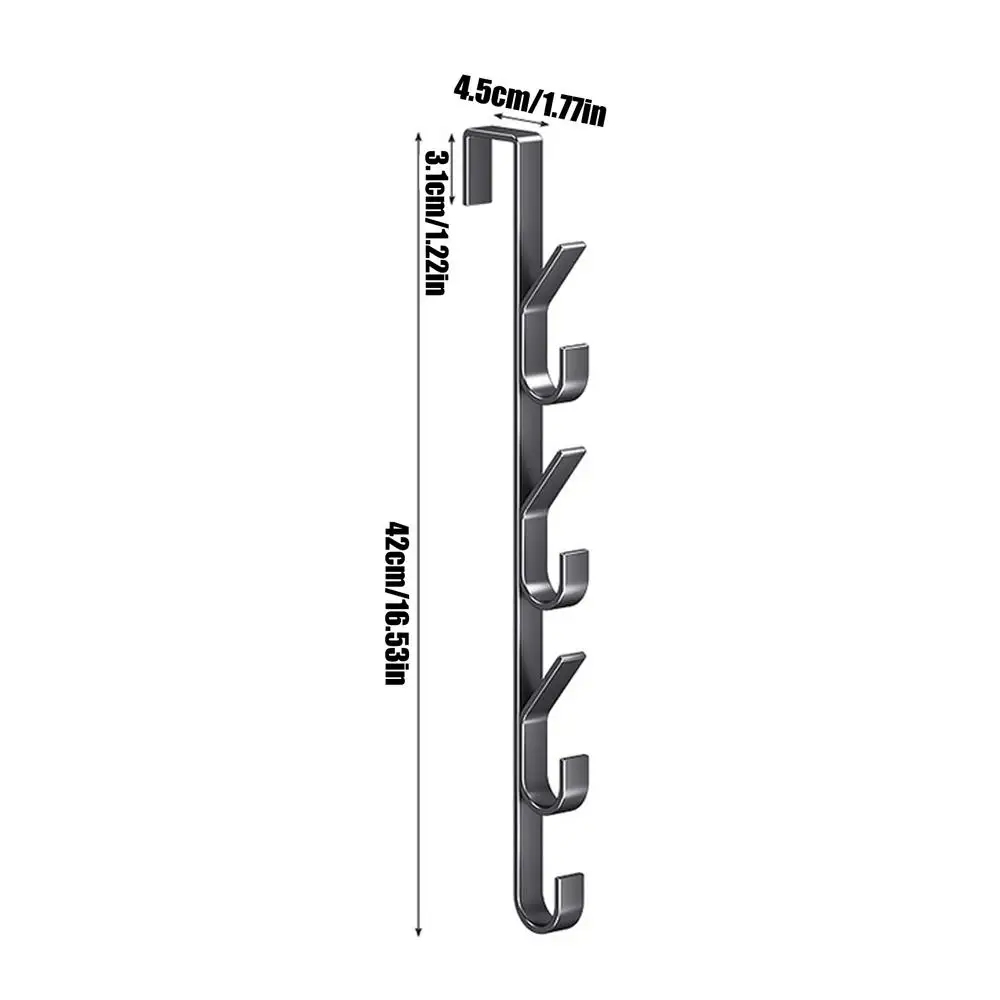Ganchos para puerta encima de la puerta, ganchos resistentes de acero al carbono para colgar ropa multifuncional, gancho de almacenamiento de Vertical que ahorra espacio: Gris claro
