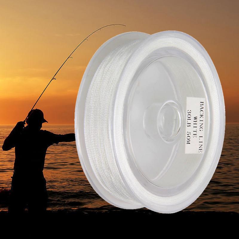 1pc of Fly Line White/Green/Red Color 50M Backing Line 30LB Braided Line Fly Backing Line 8 Weaves with Box Bass