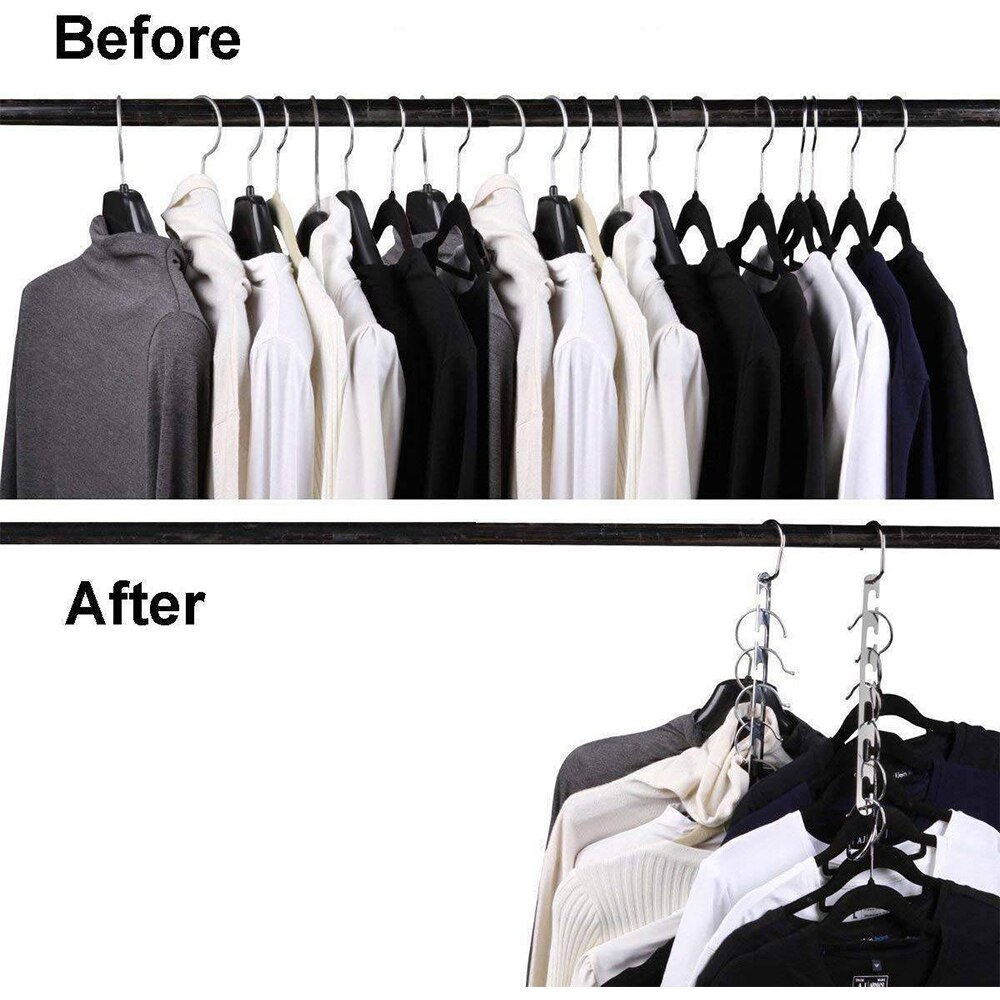 Folding Metal Wonder Hanger Max Closet Space Saving Storage Rack Hanger Storage Cabinet Closet Drying Rack Tool Clothes