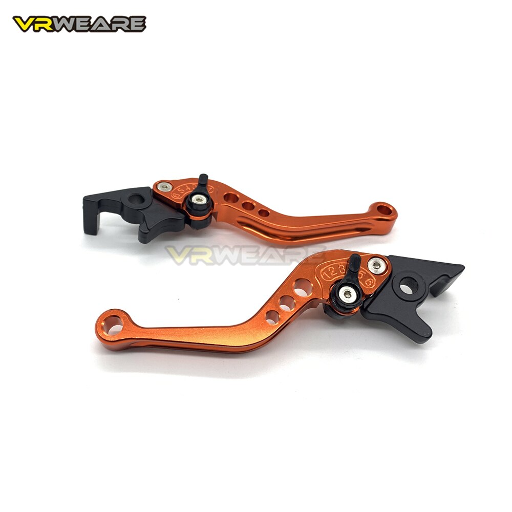CNC Alloy Motorcycle Clutch Brake Lever Handle Left right brake Fit for Motorbike Modification: ORANGE