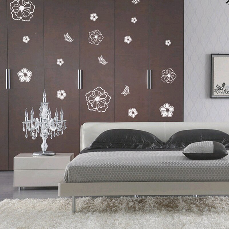 Flower Wall Sticker Vinyl Sticker DIY Flower Bathroom Wall stickers Toilet Living Room Art Wall Decal Sticker For Kids Room