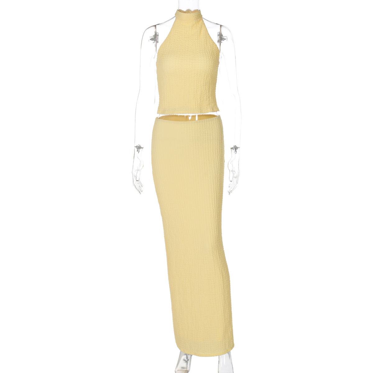 Tornova Langen Rock Anzug Für Frauen Sexy Backless Ärmellose Weste Hohe Taille Schlank Rock Dame Elegante Abend Party Anzug: L