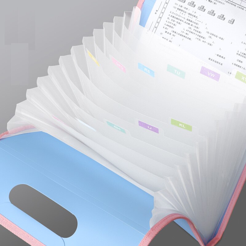 13 Layers A4 Expanding File Folder Organizer Document Bags Test Papers Holder Handbag Free Index Label School Office Stationery