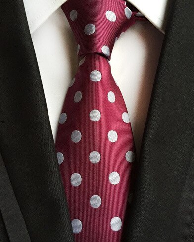 GUSLESON-Corbata de lunares florales para hombre, corbata informal de 8cm de seda, azul y rojo, de negocios, boda, corbatas formales para el cuello, accesorios: 23