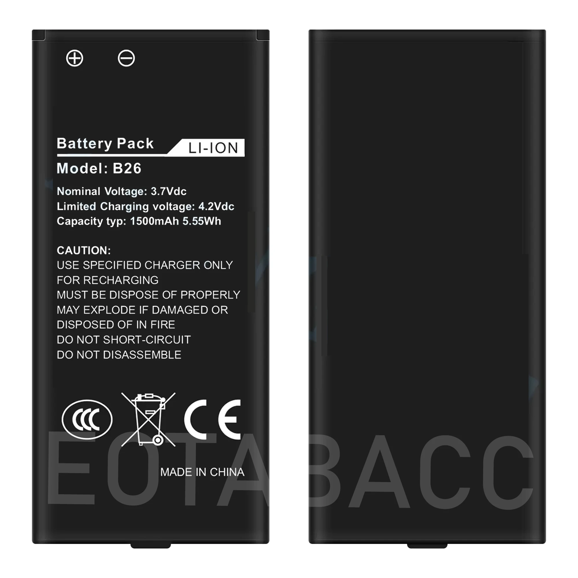 Mobiele Telefoon Batterij - 1500mAh - Compatibel met Caterpillar CAT B26 - Hoge Capaciteit