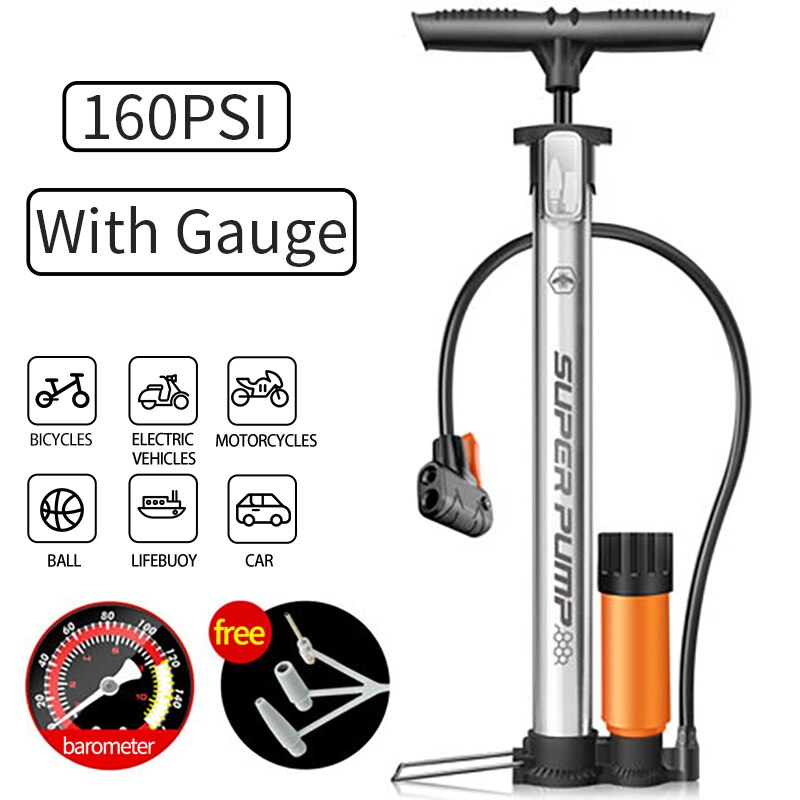 Xunting Mini Bike Pump Portable Bicycle Tire Pump Mini Bike Floor Pump Hand Foot Football Mini High Pressure Tool Bicycle Pumps: 5