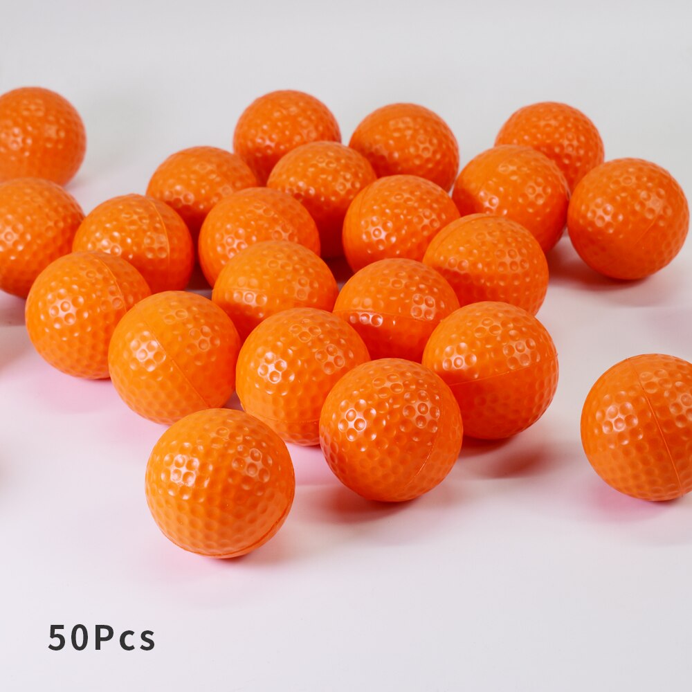 50 Stuks Foam Eva Luchtstroom Hollow Praktijk Golfballen Golf Training Ballen Outdoor Indoor Putting Green Doel Achtertuin Swing Game: Foam Orange 50Pcs