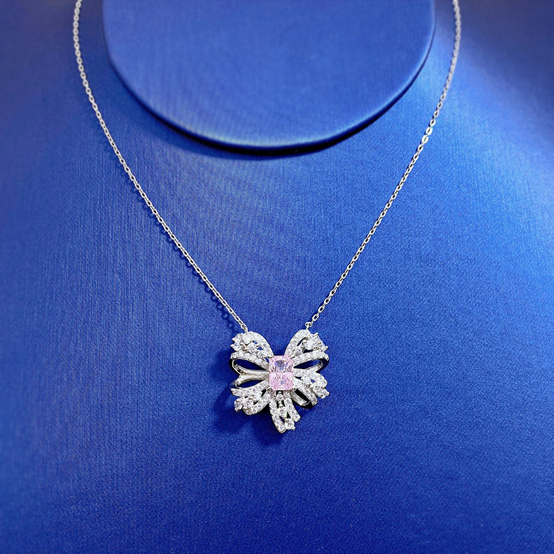 Oevas 100% 925 sterling silber 5*7mm rosafarbene diamantanhänger mit hohem kohlenstoffgehalt für damen, funkelnder hochzeitsschmuck