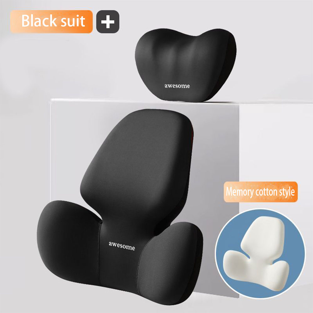 Update Car Lumbar Support Pillow Auto Neck Pillow Waist Support Removable Washable Backrest Universal Vehicle Cushion