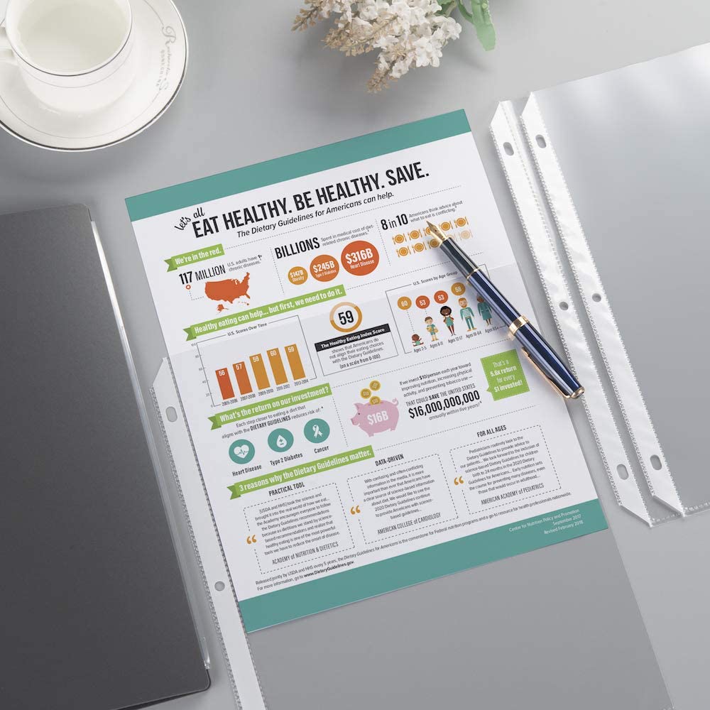 20 PCS Clear Sheet Protectors Page Protectors for 3 Ring Binder Plastic Sleeve for Binders Top Loading Paper Protector Acid Free