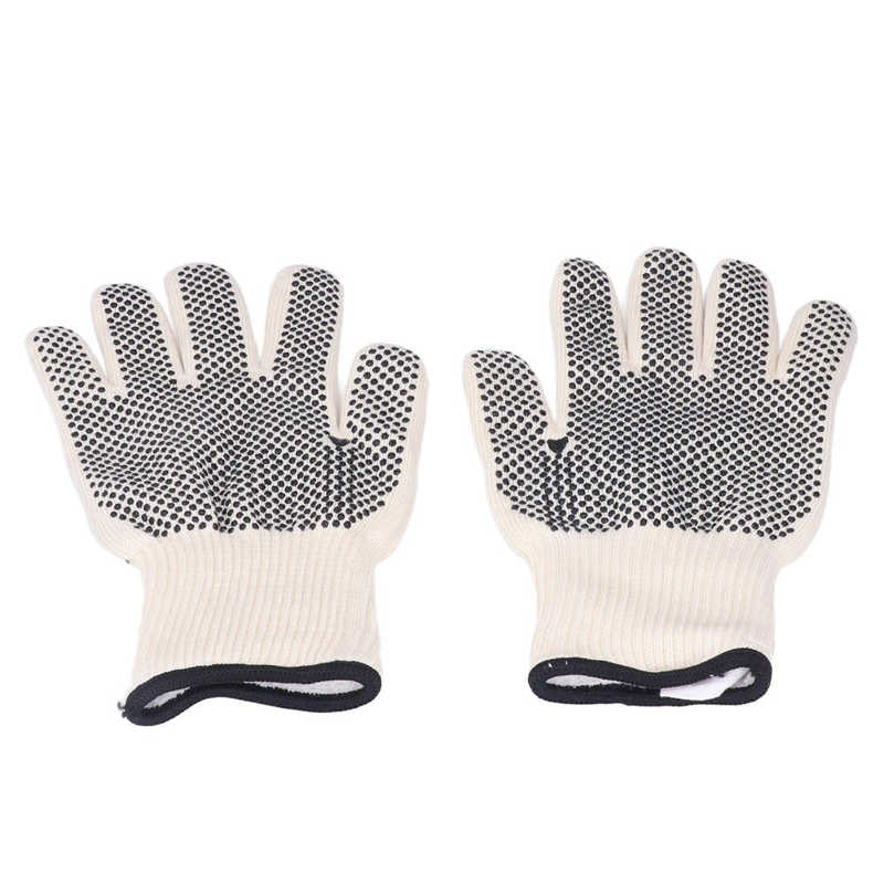 Heat Insulating Gloves BBQ Gloves 11in Flexible Independent Finger 800℃ Washable for Oven
