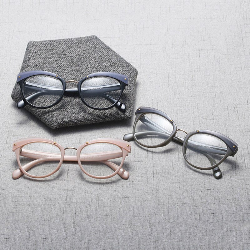 Feminino browline design óculos ópticos prescrição acetato aro óculos para óculos de aro grande quadro moda estilos 92163