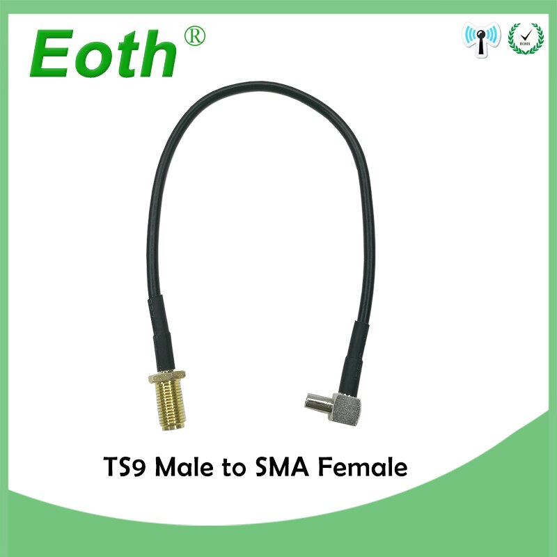 2 stücke 3G ZTE Modem kabel TS9 Männlichen gerade zu SMA stecker rechten winkel zopf RG178 15CM 6 "Adapter