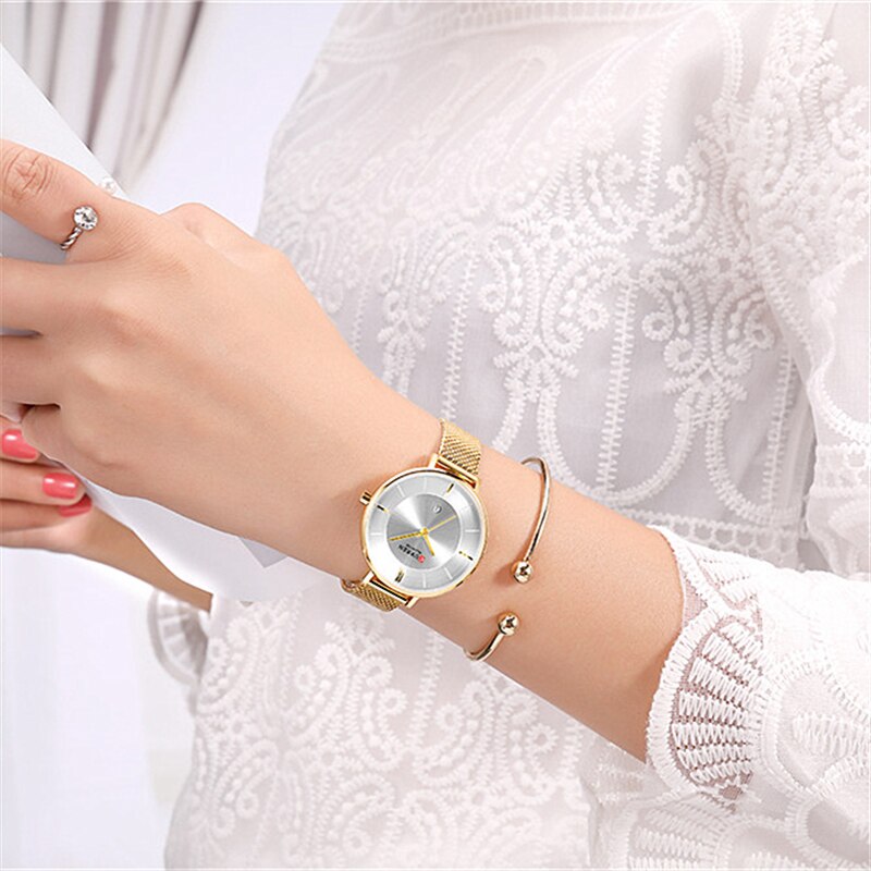 Mooie Vrouwen Horloge Dunne Quartz Bangle Horloge Voor Vrouwen Rvs Horloge Dames Jurk Klok Vrouwelijke