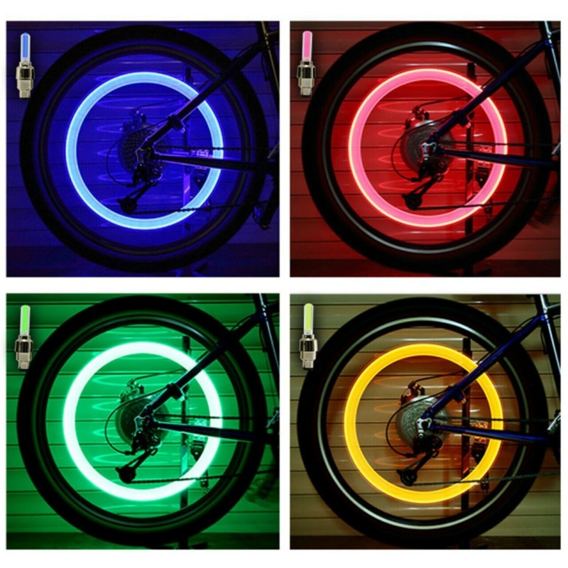 Motorfiets Fiets Nozzle Licht Neon Band Gasmondstuk Klep Glow Stick Led Verlichting Fiets Wiel Licht Fiets Accessoires Cafe Racer